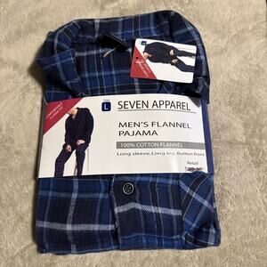 Seven Apparel Men’s Flannel Pajama Size Large 100% Cotton